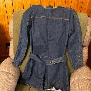 See by Chloé long-sleeved denim dress with a belt.